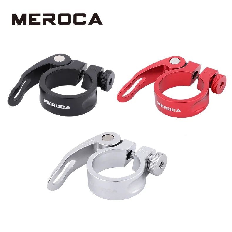 MEROCA Aluminum Alloy Bicycle Seatpost Clamp 27.2/28.6/30.4/30.8/30.9/31.6 Seat Tube Quick Release Clamp  Bike Saddle Tube Clip