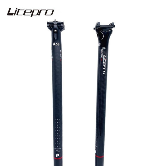 MEROCA Litepro Elite A65 Carbon Fiber Integrated Seatpost Birdy Bike Seat Tube 34.9 580mm Bicycle Seat Rod For Birdy Folding Bicycle