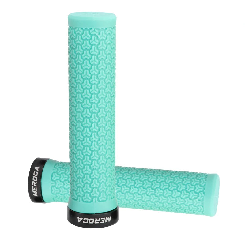 MEROCA Mtb Grips Anti-Slip Rubber Bicycle Handlebar Grip Mountain Bike Soft Anti-vibration Riding Handle Bicycle Accessory