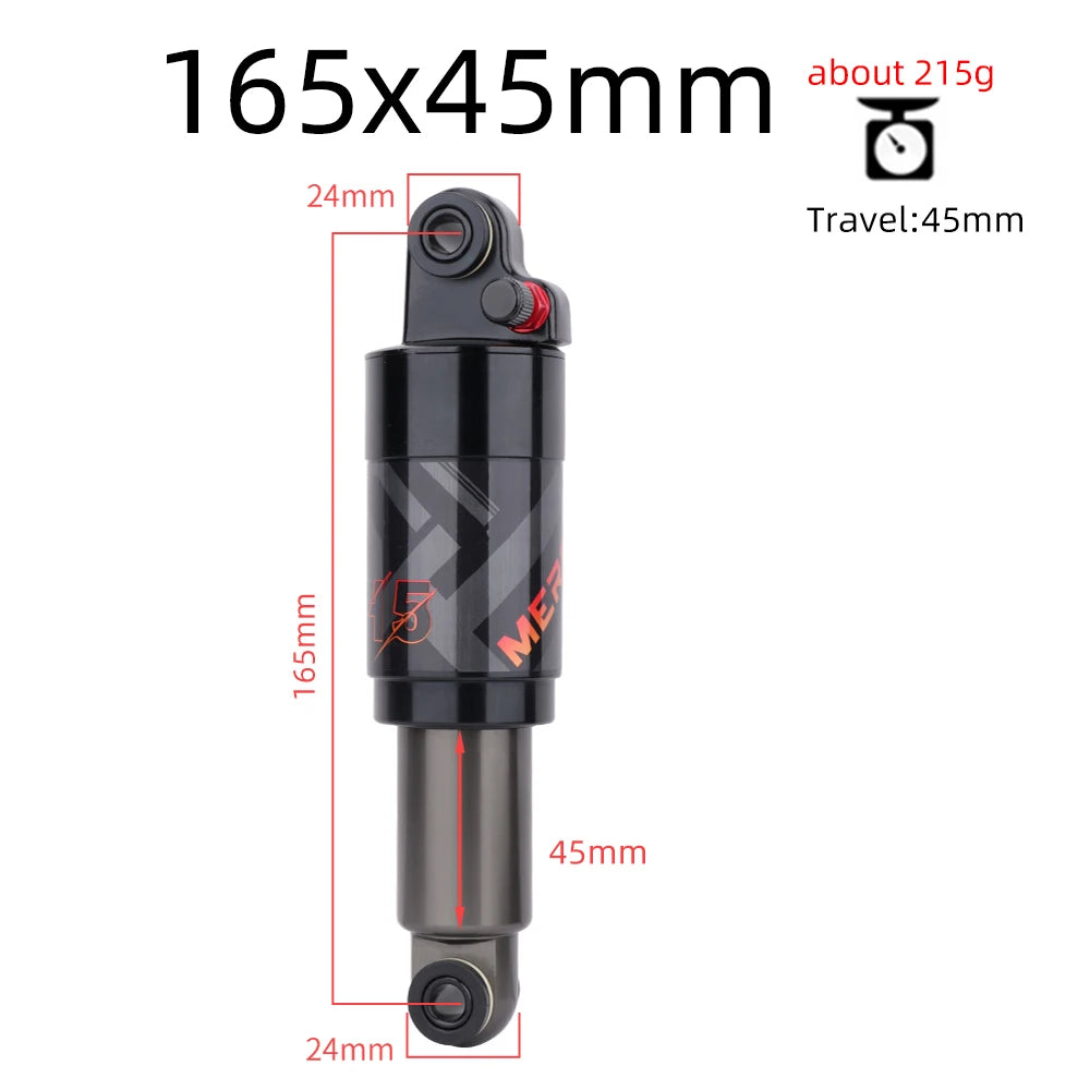 Bicycle Air Rear Shock 125mm/150mm/165mm/190mm/200mm Alloy MTB Scooter Folding Bike Shock Absorber Cycling Accessories