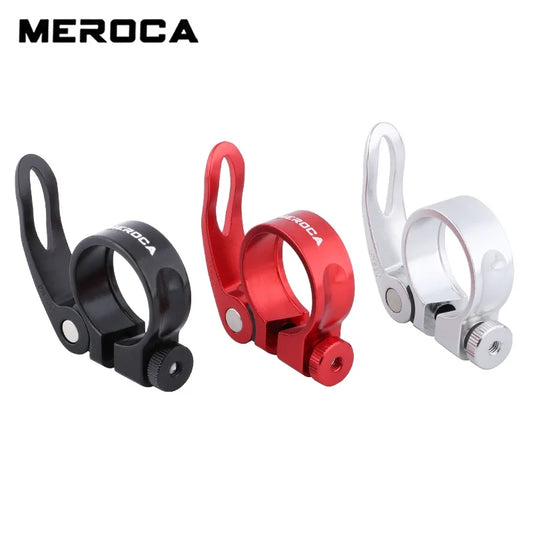 MEROCA Aluminum Alloy Bicycle Seatpost Clamp 27.2/28.6/30.4/30.8/30.9/31.6 Seat Tube Quick Release Clamp  Bike Saddle Tube Clip