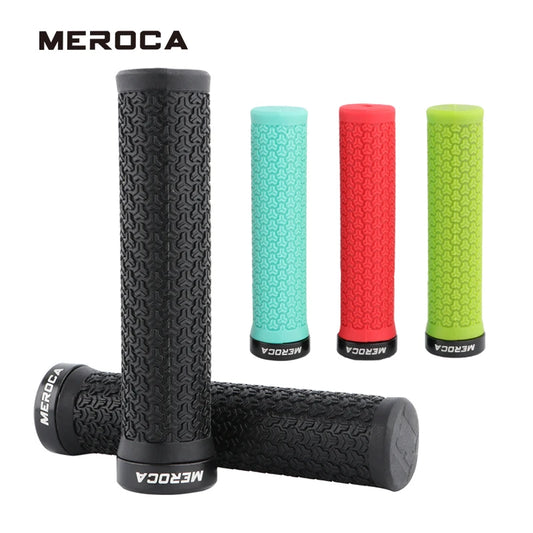 MEROCA Mtb Grips Anti-Slip Rubber Bicycle Handlebar Grip Mountain Bike Soft Anti-vibration Riding Handle Bicycle Accessory