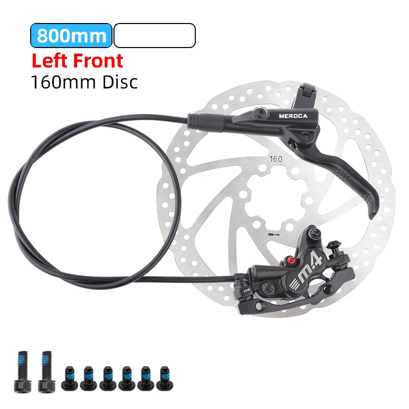 MEROCA M4 MTB Bike Brake Hydraulic Disc Brake 4 Piston 160mm Rotor Meatal Pad Mineral Oil For AM Enduro Bicycle E4 ZEE M8120