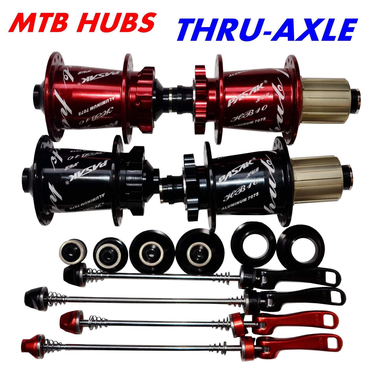 MEROCA Mountain Bike Downhill Hub Thru-axis 9/12/15/20 Quick Release Axle Skin 32 Holes Sealed Bearing 20*110mm Bicycle Hubs