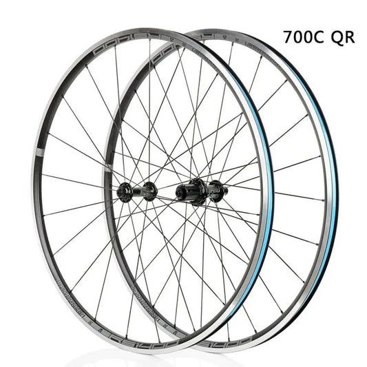 Meroca KOOZER RS1400 700C Bicycle Rim Brake Wheels Aluminium Alloy V Brake QR 4 Pawls Clincher Wheelset Road Wheelset