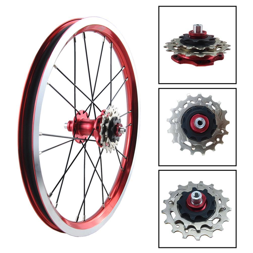 MEROCA 16 Inch External 3 Speed Wheel Folding Bike V/Disc Brake Wheels Rims 74-85MM