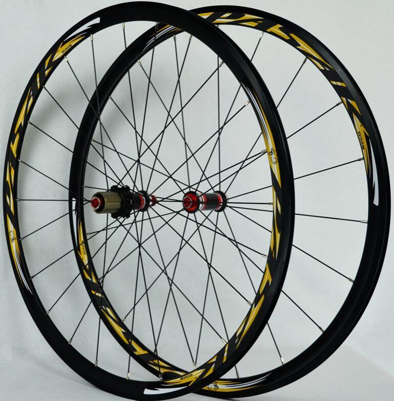 MEROCA HB15 Road Bike 700C Bicycle Wheelset Carbon Fiber Hub V/C Brake Straight Pull 30MM Rim Front 20H Rear 24H Wheel Set